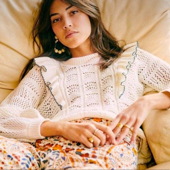 Sezane Sweaters - Sézane Jodie Ruffle Jumper, Size M